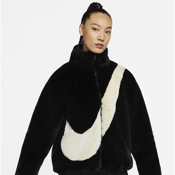 Nike Jackets & Blazers - Nike Faux Fur Jacket, NIKE SWOOSH